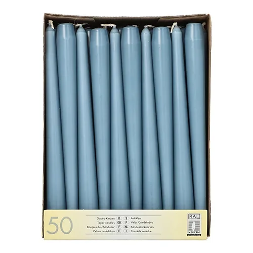 Kandelaarkaarsen Ø 2,2 cm x 25 cm arctisch blauw
