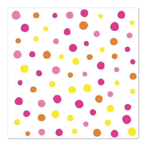 Servetten 3-laags 1/4 vouw 33 cm x 33 cm roze Colourful Dots