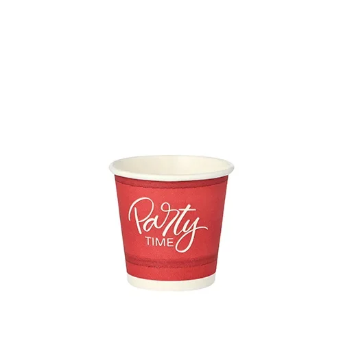Drinkbekers, Karton 5 cl Ø 5 cm x 5 cm rood Party Time