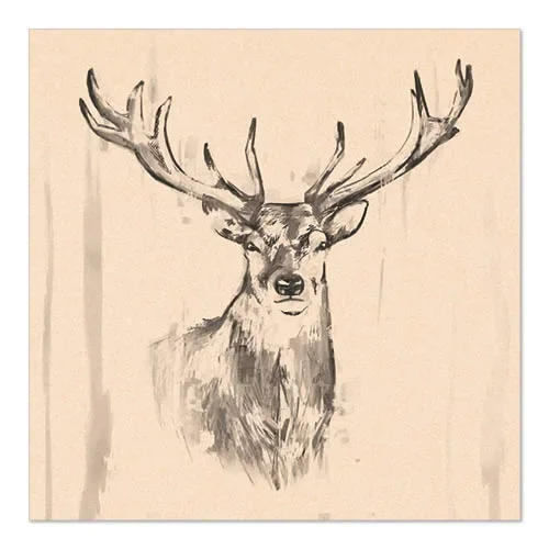 Servetten 3-laags 1/4 vouw 33 cm x 33 cm natuur Deer gemaakt van gerecycled papier