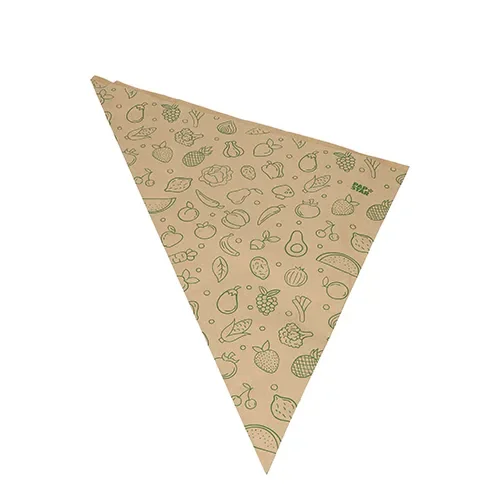 Puntzakken, Kraft papier 48 cm x 34 cm x 34 cm bruin “Fruits & Vegs” vulinhoud 1000 g