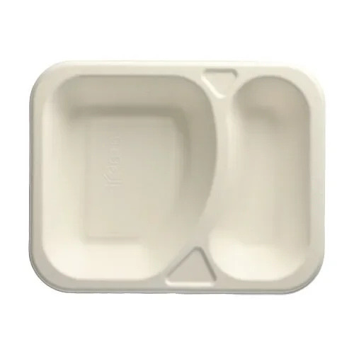 Menubakken topseal, suikerriet 2-vaks 825 ml 4,2 cm x 18,5 cm x 23,5 cm wit