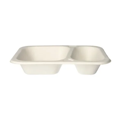 Menubakken topseal, suikerriet 2-vaks 725 ml 4,2 cm x 18,5 cm x 23,5 cm wit