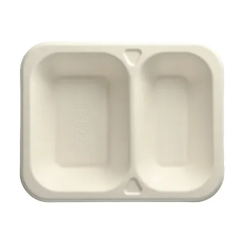 Menubakken topseal, suikerriet 2-vaks 800 ml 4,2 cm x 18,5 cm x 23,5 cm wit