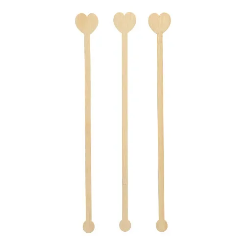 Roerstaafjes gemaakt, bamboe “pure” 20 cm Heart