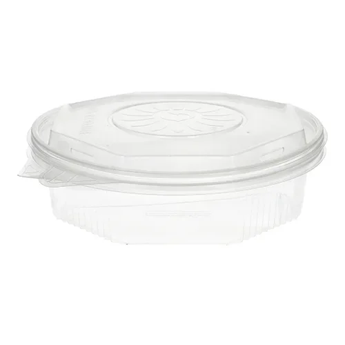 Menuboxen met deksel, PP 1-vaks 5,9 cm x 21,5 cm x 21,5 cm transparant 8-hoekig