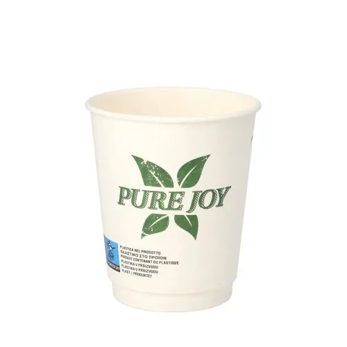 Drinkbekers, Karton 0,2 l Ø 8 cm x 9 cm wit Pure Joy dubbelwandige