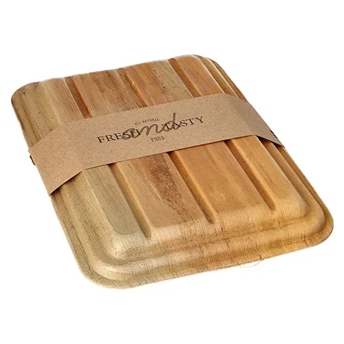Dienbladen, palmblad “pure” 2-vaks 400 ml 5,5 cm x 17,5 cm x 25,5 cm met deksel en sleeve