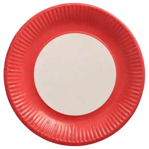 Borden, karton “Biobased Party” rond Ø 23 cm rood