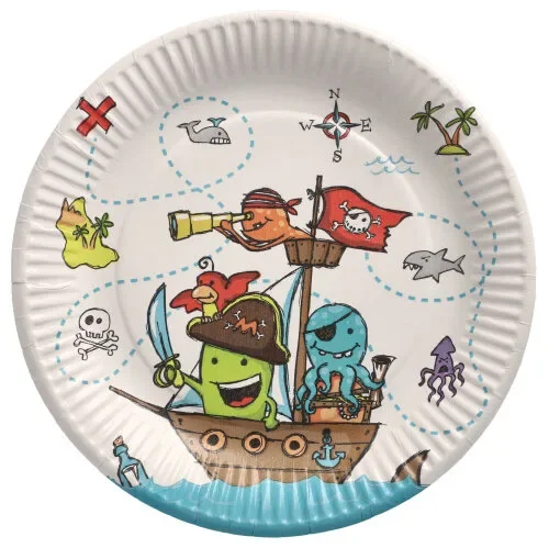 Borden, karton rond Ø 23 cm “Pirate Crew”