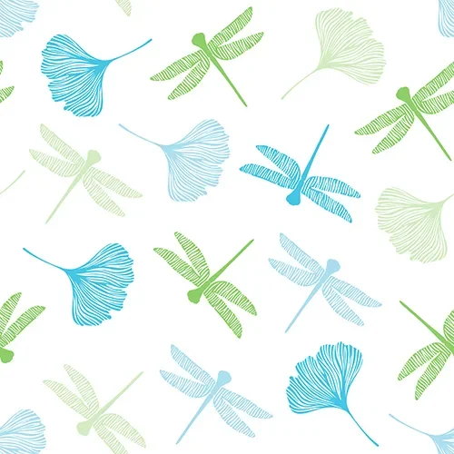Servetten 3-laags 1/4 vouw 40 cm x 40 cm groen Ginko