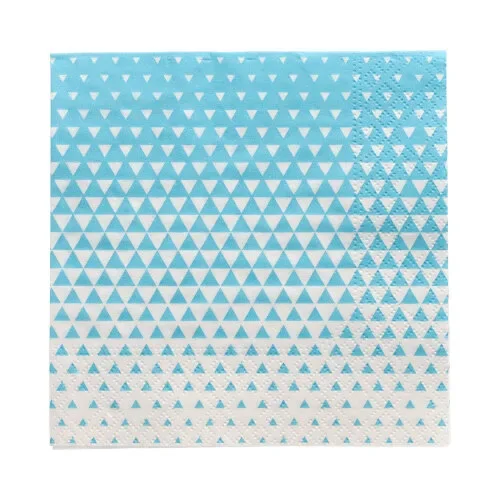 Servetten 3-laags 1/4 vouw 25 cm x 25 cm turkoois Optik