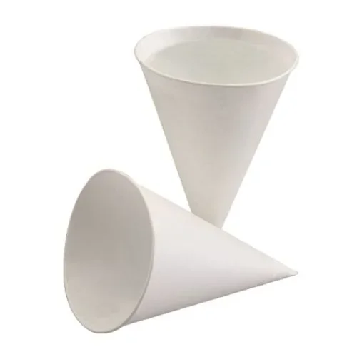 Puntbekers, suikerriet-papier 120 ml Ø 7,5 cm x 10,5 cm wit
