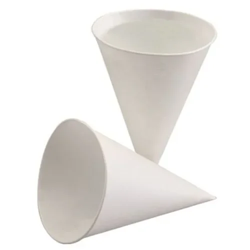 Puntbekers, suikerriet-papier 150 ml Ø 8,5 cm x 11,5 cm wit