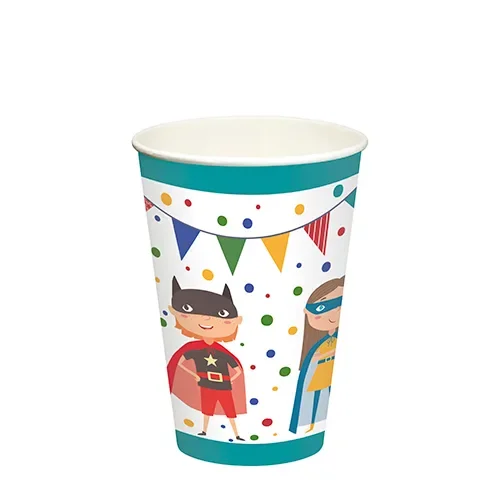 Drinkbekers, Karton 0,2 l Ø 7 cm x 9,7 cm Superhero