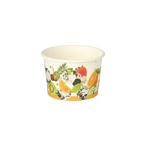 IJsbekers, karton rond 125 ml Ø 7,5 cm x 4,8 cm assorti kleuren Fruit