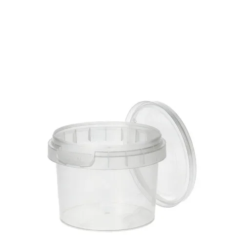 Delicatessen cup, PP rond 120 ml Ø 6,9 cm x 5,1 cm transparant met tamper-proof sluiting