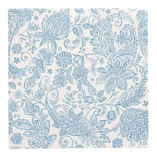Servetten Royal Collection 1/4 vouw 40 cm x 40 cm blauw Paisley