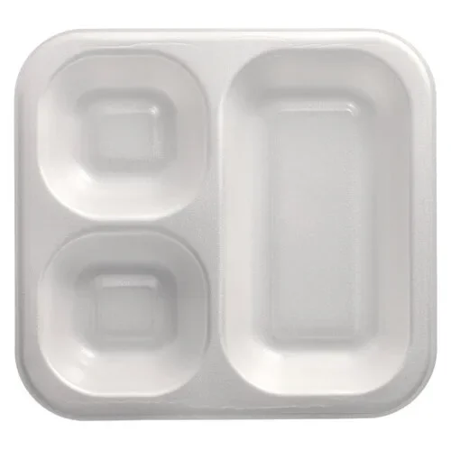 Menubakken topseal, Xps 3-vaks 1150 ml 4,2 cm x 24,5 cm x 26,5 cm wit gelamineerd