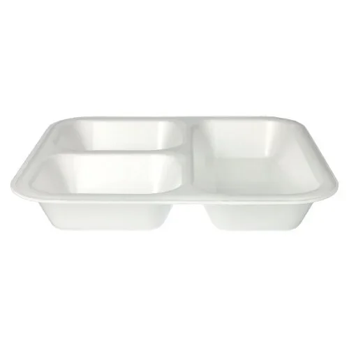 Menubakken topseal, Xps 3-vaks 1350 ml 4,2 cm x 24,5 cm x 26,5 cm wit gelamineerd