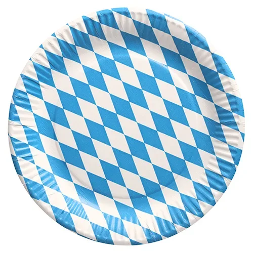 Borden, karton rond Ø 23 cm “Beiers blauw”