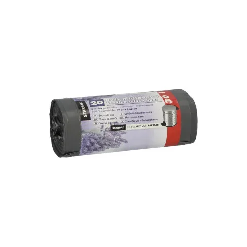 Pedaalemmerzakken, LDPE met geur 30 l 60 cm x 50 cm grijs, lavendel