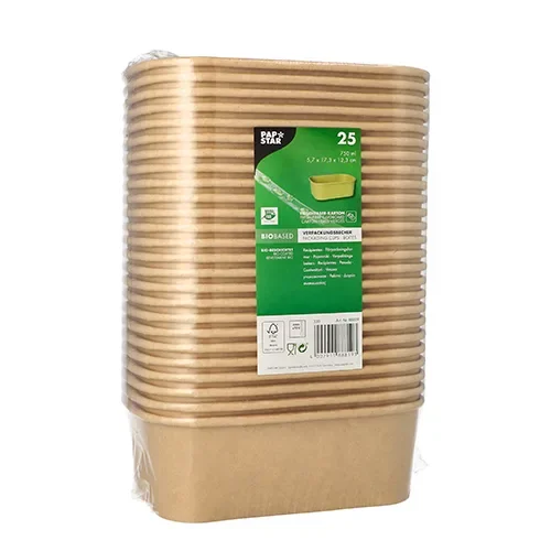 Kartonnen Verpakkingsbeker rechthoekig 750 ml 5,7 cm x 17,3 cm x 12,3 cm bruin