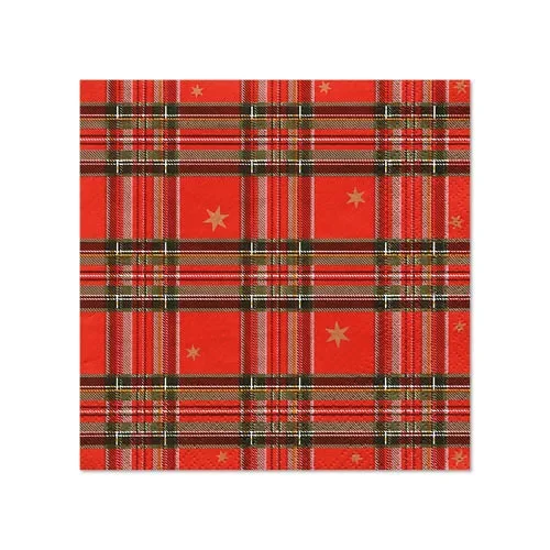 Servetten 3-laags 1/4 vouw 25 cm x 25 cm Tartan