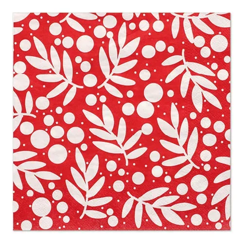 Servetten 3-laags 1/4 vouw 33 cm x 33 cm rood Holly