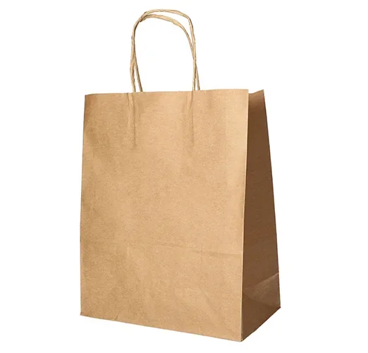Draagtassen, papier 44 cm x 32 cm x 17 cm bruin met gedraaid handvat