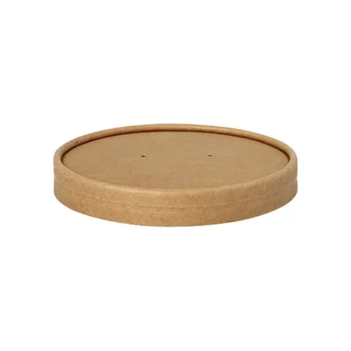 Deksel voor soep cup, karton rond Ø 11,5 cm x 1,6 cm bruin
