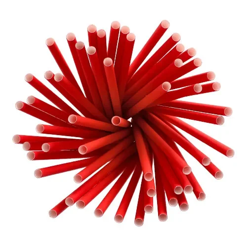 Shake rietjes, papier Ø 8 mm x 25 cm rood