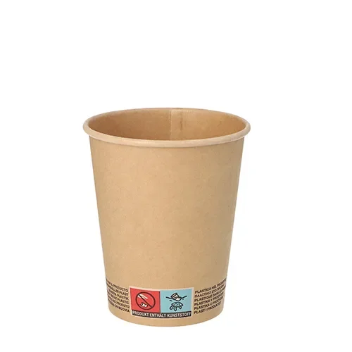 Drinkbekers, Karton 0,2 l Ø 8 cm x 9,2 cm bruin