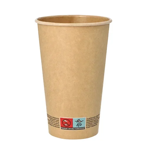 Drinkbekers, Karton 0,4 l Ø 9 cm x 13,9 cm bruin
