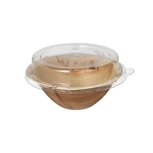 Schalen, Palmblad rond 300 ml Ø 15 cm x 8,3 cm met rPET deksels