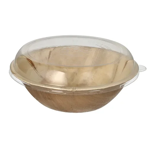 Schalen, Palmblad rond 800 ml Ø 21 cm x 8,5 cm met rPET deksels