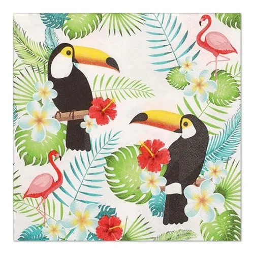 Servetten 3-laags 1/4 vouw 33 cm x 33 cm Toucans