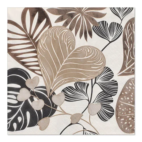 Servetten 3-laags 1/4 vouw 33 cm x 33 cm “Silky Fronds”