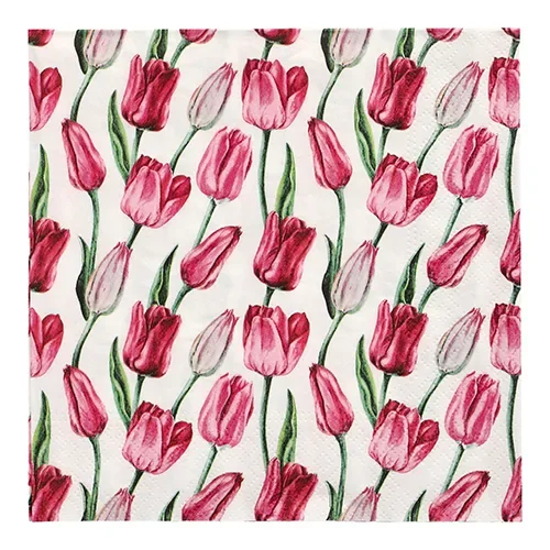 Servetten 3-laags 1/4 vouw 33 cm x 33 cm Tulip
