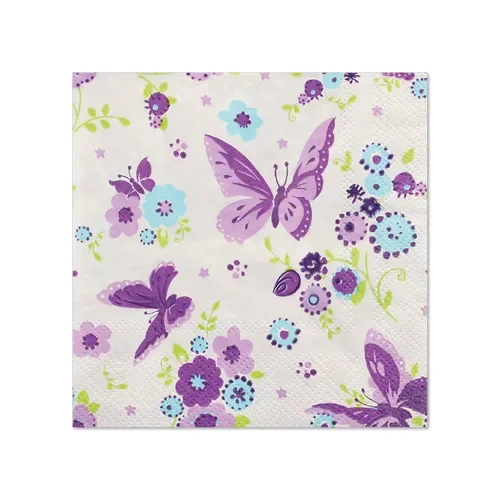 Servetten 3-laags 1/4 vouw 25 cm x 25 cm “Beautiful Butterfly”