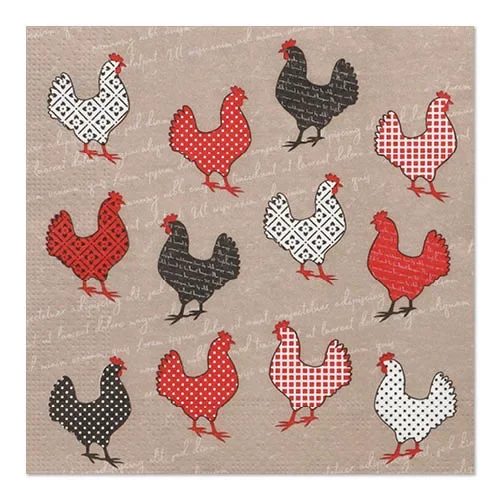 Servetten 3-laags 1/4 vouw 33 cm x 33 cm Cocotte