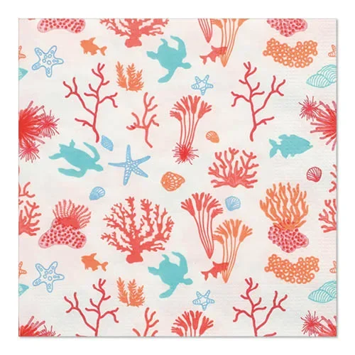 Servetten 3-laags 1/4 vouw 33 cm x 33 cm “Under the Sea”