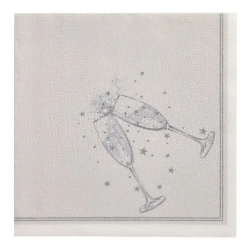 Servetten “Royal Collection” 1/4 vouw 40 cm x 40 cm zilver Festivity