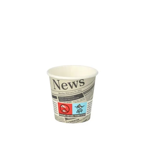 Drinkbekers, Karton “To Go” 5 cl Ø 5 cm x 5 cm wit Newsprint