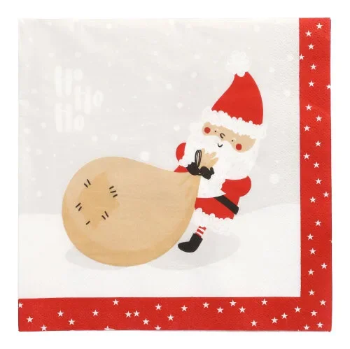 Servetten 3-laags 1/4 vouw 40 cm x 40 cm “Lutins de Noel”