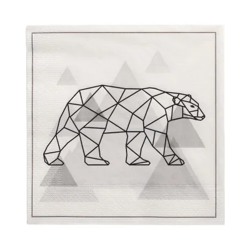 Servetten 3-laags 1/4 vouw 33 cm x 33 cm Teddy
