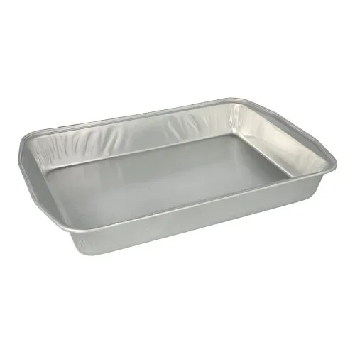 Alu braadschalen hoekig 3,15 l 5 cm x 25 cm x 36,6 cm zilver