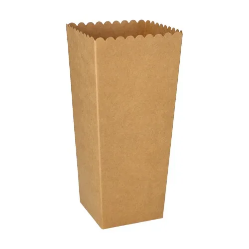 Popcorn-bakjes Karton “pure” hoekig 1300 ml 19,7 cm x 7 cm x 7 cm bruin small