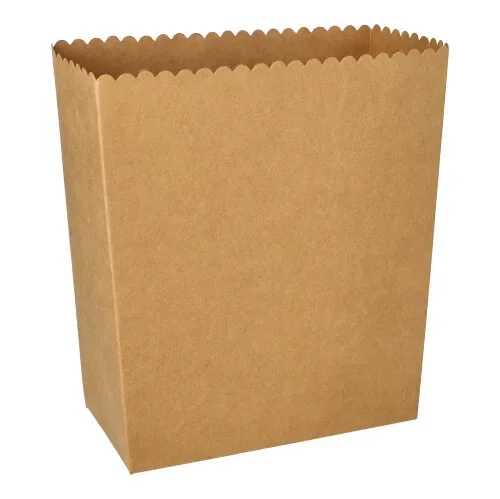Popcorn-bakjes Karton “pure” hoekig 2400 ml 19,2 cm x 15,8 cm x 8 cm bruin groot