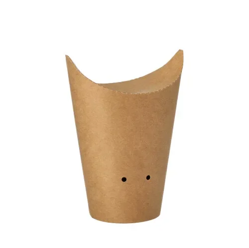 Friet Scoops, kraft karton rond Ø 6 cm x 14 cm bruin small